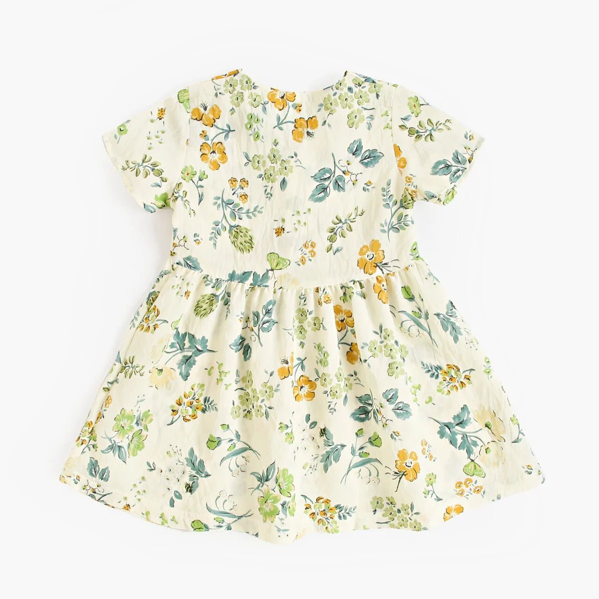 Baby Girls Floral Rayon Summer Dress | Short Sleeve Holiday Dress 9M - 5Y - lily supply