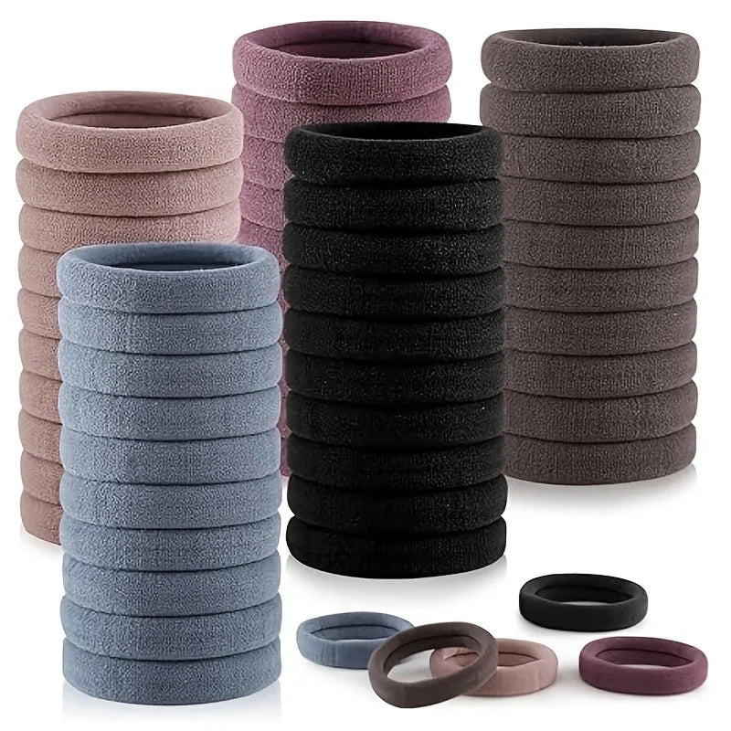 50pcs Anti - Slip Seamless Elastic Scrunchie Hair Ties - Non - Damage Running - lily supply
