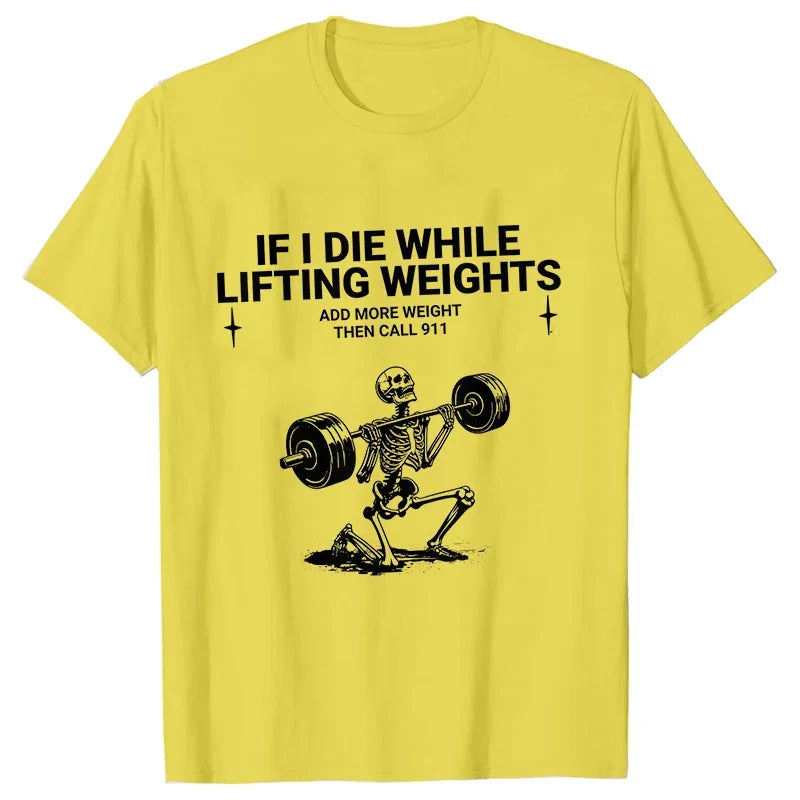 Men's Funny Weightlifting Gym T-Shirt - Short Sleeve Fitness Exercise Tee