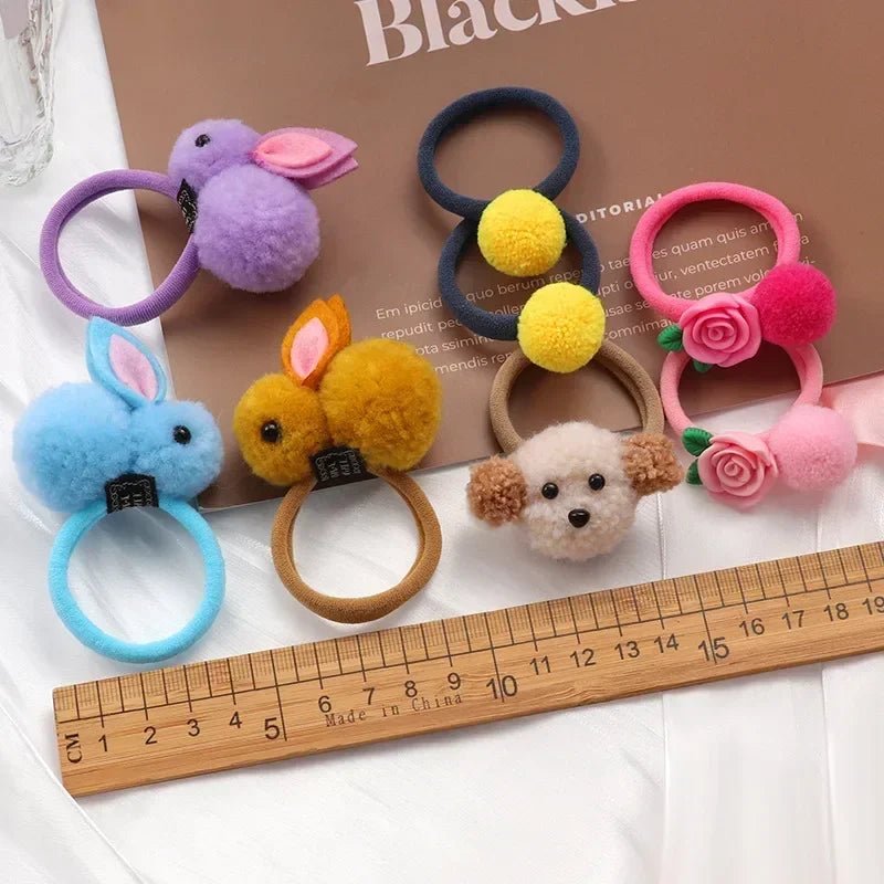 Furry Rabbit Ears Scrunchie Headbands - Korean Girls Hair Accessories - lily supply