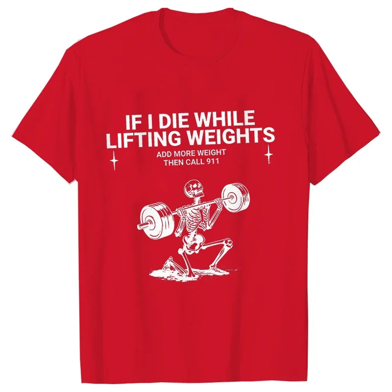Men's Funny Weightlifting Gym T-Shirt - Short Sleeve Fitness Exercise Tee