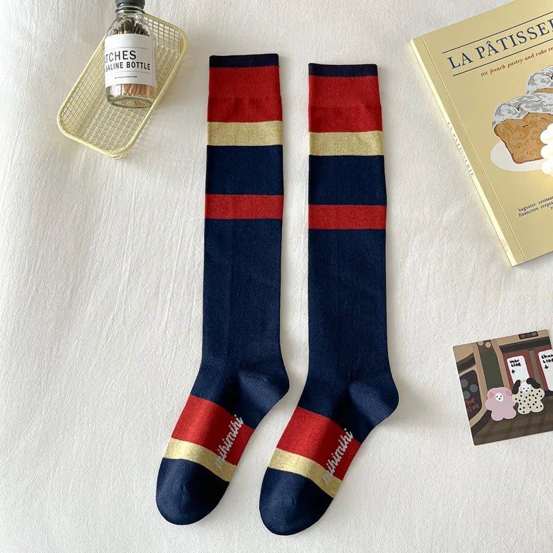 Women's Korean Retro Knee Length Socks – Vintage Style Long Socks - lily supply