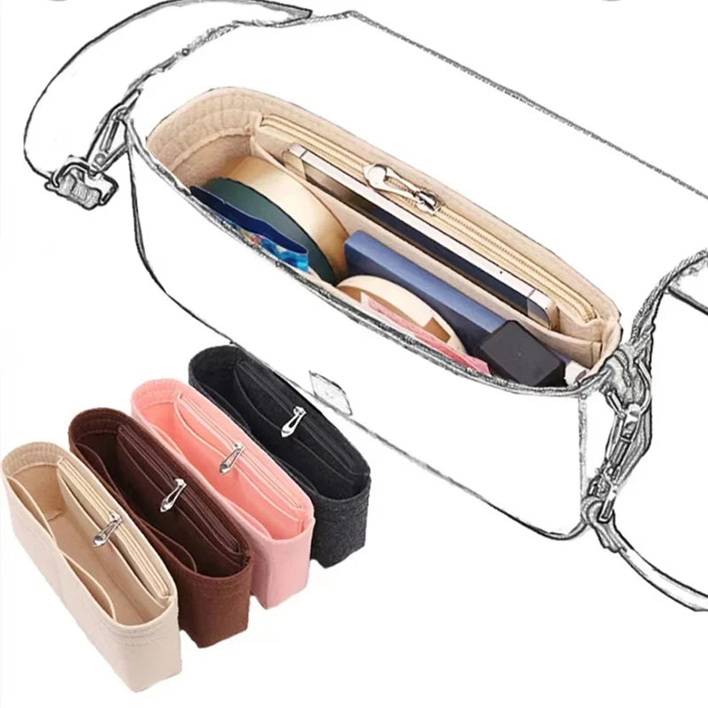 Bag Organiser Insert Liner - Multi-Pocket Small Tote Inner Bag