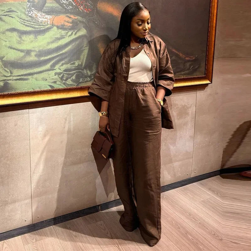 Elegant Two-Piece Shirt & Trouser Set