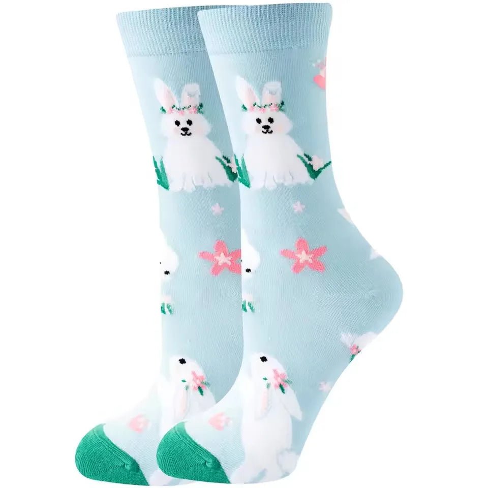 Women's Plant, Hedgehog & Sloth Print Socks – Trendy Casual Socks - lily supply