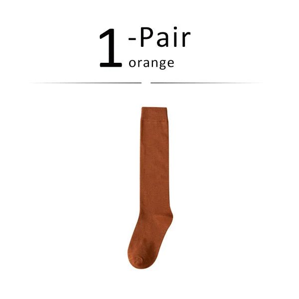 Women's Organic Cotton Thigh High Knee Socks – Solid Colour Long Socks - lily supply