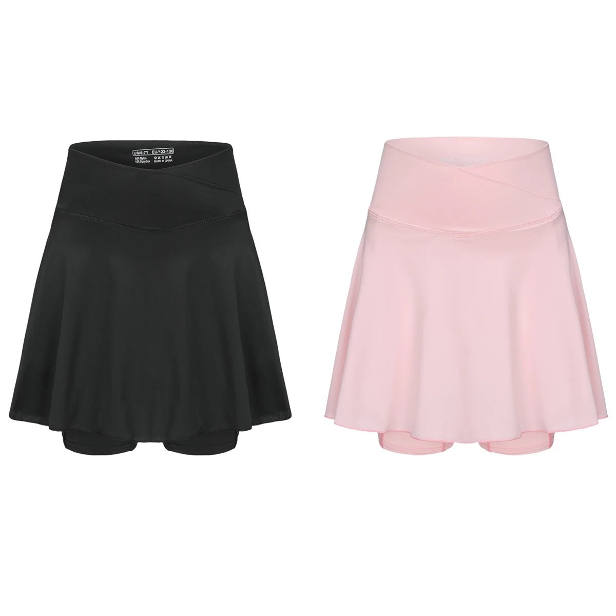 Girls Tennis Athletic Skirt with Side Pocket Shorts High Waist Active Skort for Girls Kids Teen FW103 - lily supply