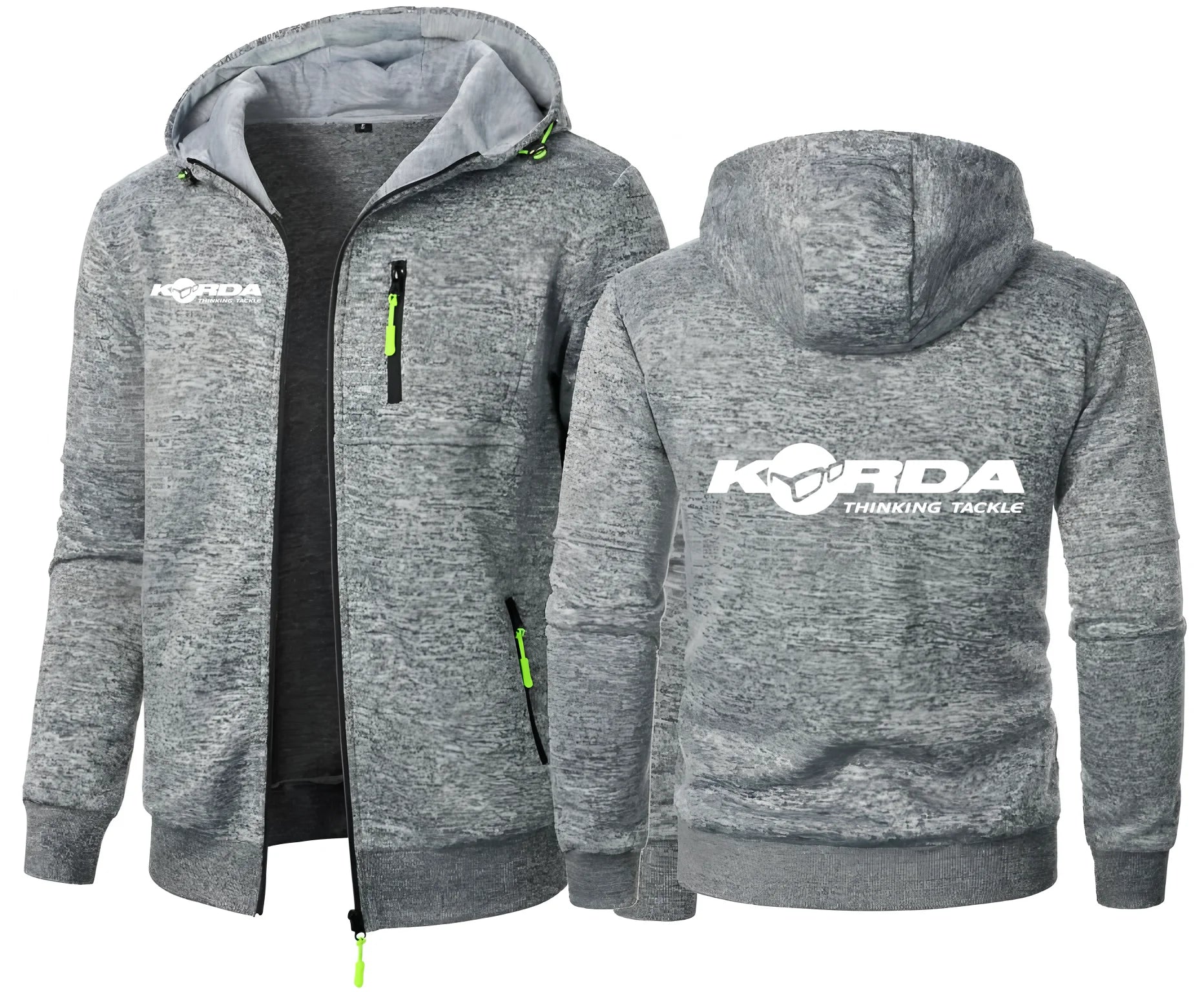 Korda Tribute Men's Hooded Zip Jacket - Jacquard Sports Fitness Sweatshirt
