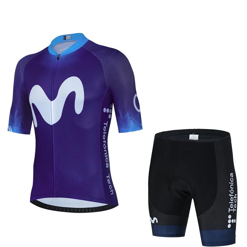 Movistar Team Cycling Jersey – Short Sleeve Spain Anti - UV Sportswear - lily supply