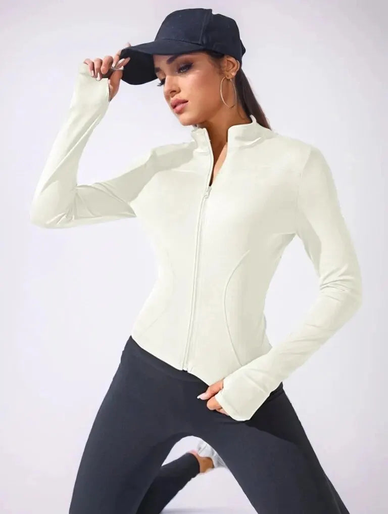 Women's Slimming Zip Yoga Jacket - Short Sports Body Sculpting Fitness Coat 2024