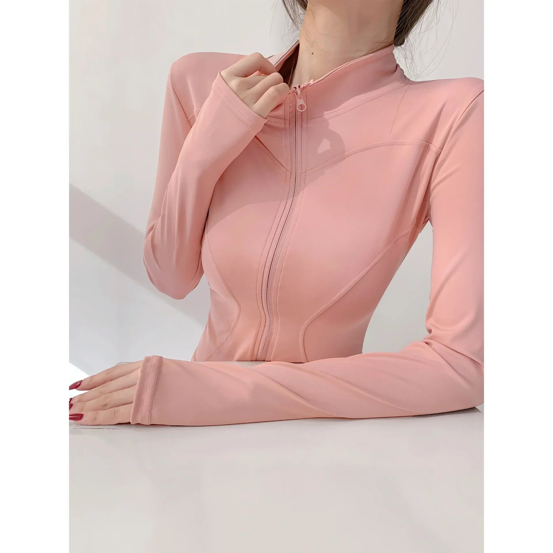 Women's Quick Dry Yoga Zip Jacket - Tight Long Sleeve Running Fitness S-3XL