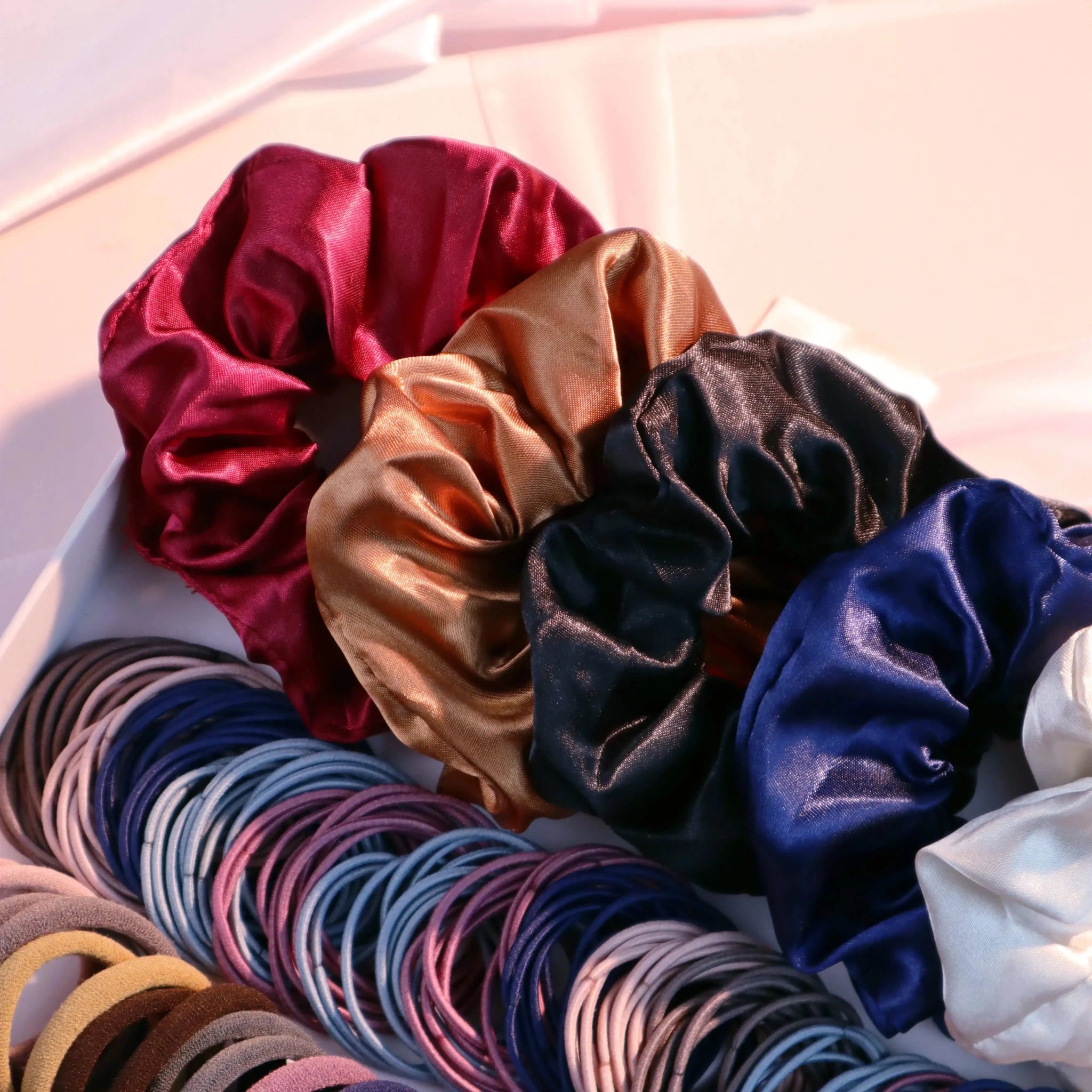 1085pcs Dark Hair Accessories Set - Scrunchies, Hair Bands & Ties - lily supply
