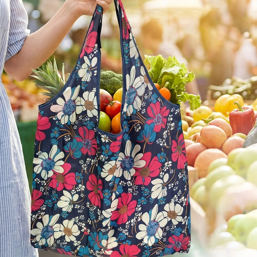 Large Eco-Friendly Foldable Shopping Bag - Reusable Print Tote