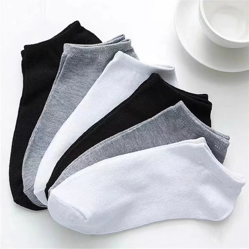 5 Pairs Women's No - Show Low - Cut Cotton Socks - Breathable Summer Solid Colours - lily supply