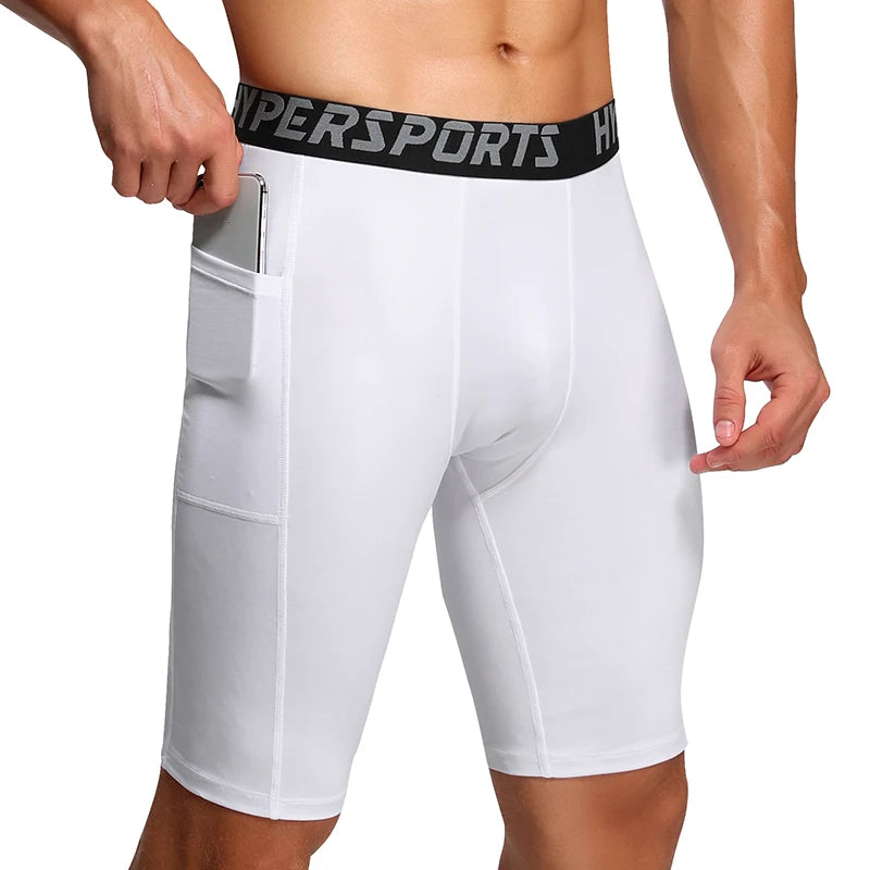Men's Compression Running Shorts & Gym Tights – Quick Dry Sport Trunks