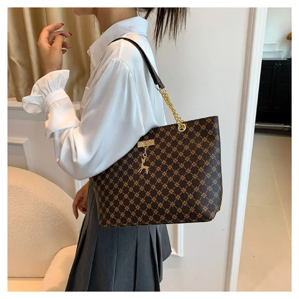 Women's Luxury Print Tote Bag - Large Capacity Fashion Shoulder Purse