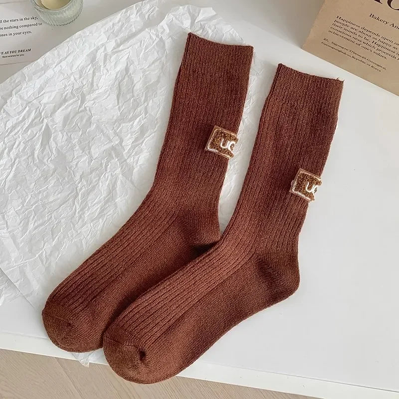 Women's Furry Heel Knitted Snow Boot Socks – Cosy Winter Boot Socks
