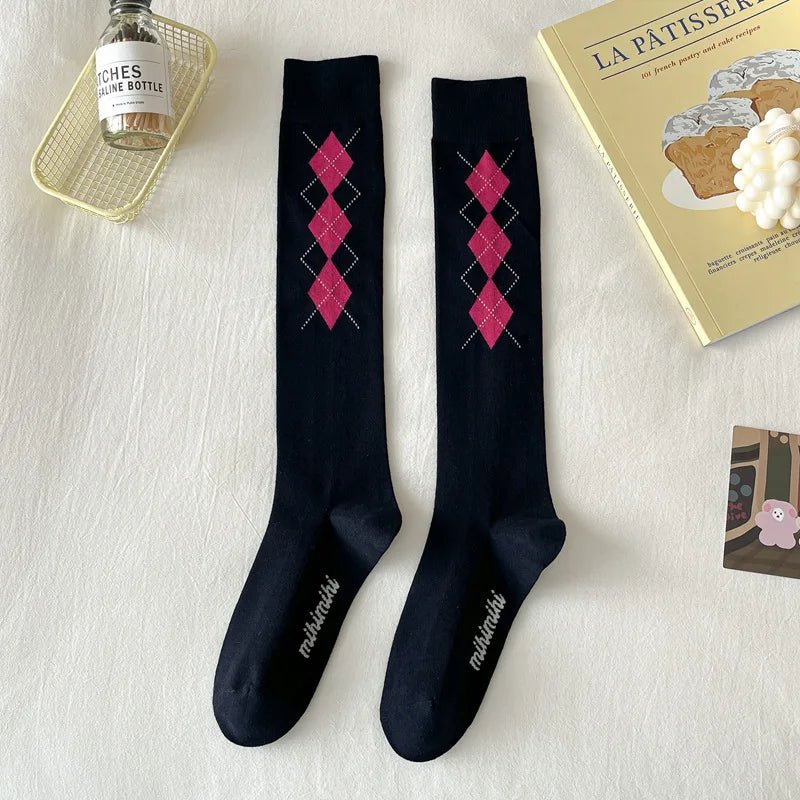 Women's Korean Vintage Over Knee Long Socks - Trendy Fashion Stockings - lily supply