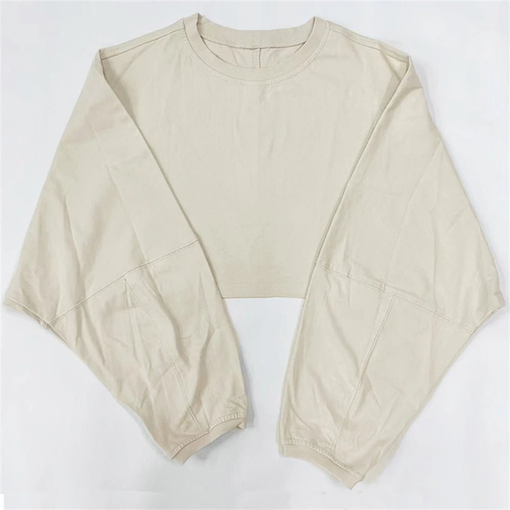 Women Sports Crop Top T-Shirts Gym Clothing Yoga Loose Tops Long Sleeve Sportswear Workout Clothing Fitness Smock Spring Autumn - lily supply