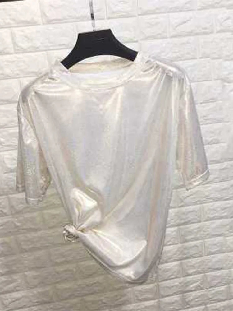 Women's Shiny Loose Harajuku Club T-Shirt