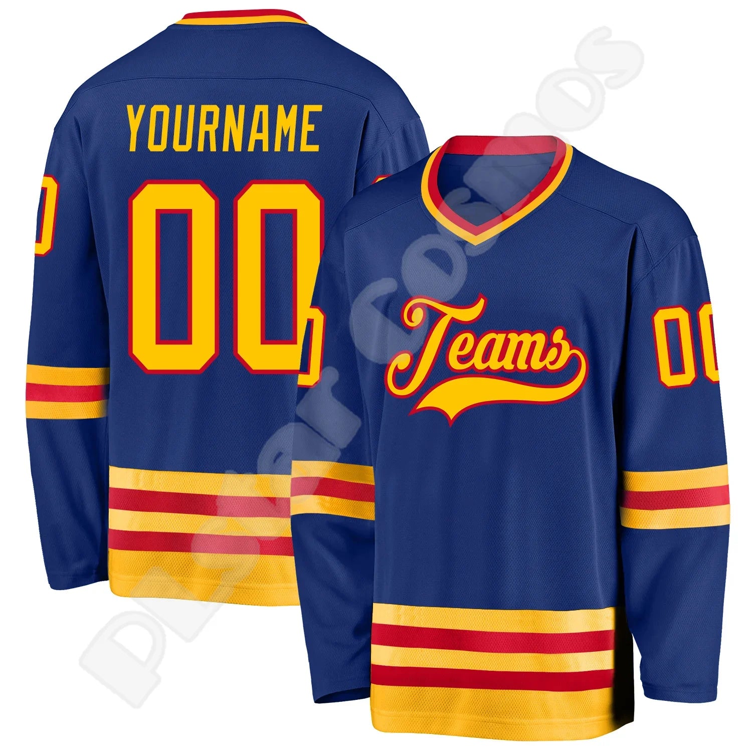 Custom Retro Hockey Jersey – Personalised Name, Team Logo & Number - lily supply