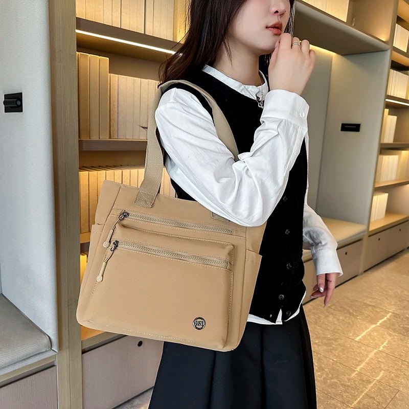Women's Waterproof Canvas Eco Shoulder Tote Bag - Work School Travel Shopping - lily supply