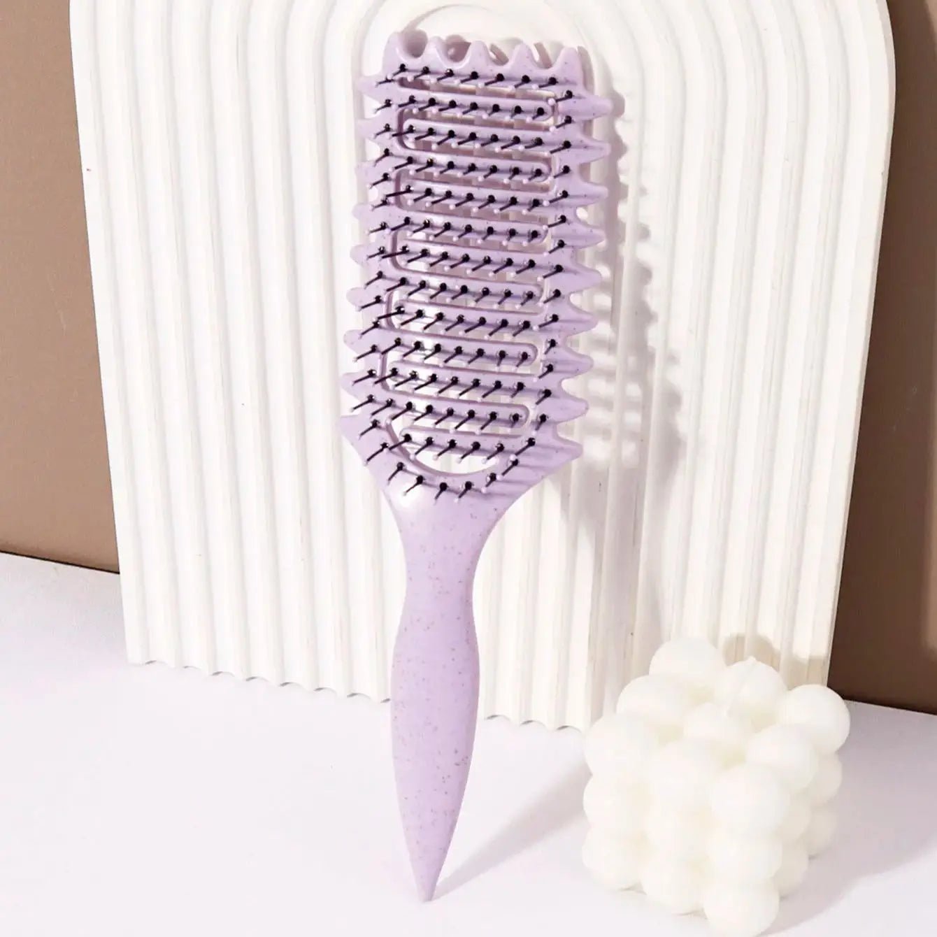 Curling Styling Brush - Hollow Massage Comb for Real Hair & Wigs - lily supply