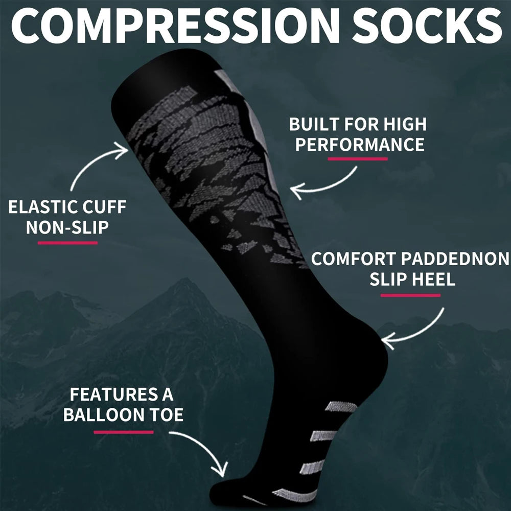 Sports Compression Calf Support Socks - Running Nurses Flight Pregnancy Athletic