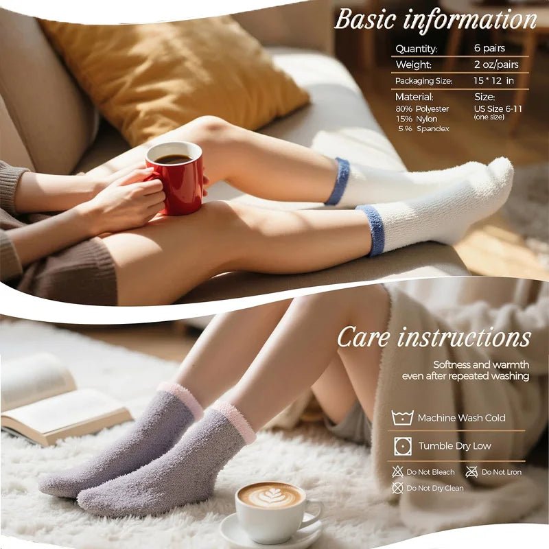 Women's Warm Plush Thick Casual Socks – Cosy Fluffy Winter Socks - lily supply