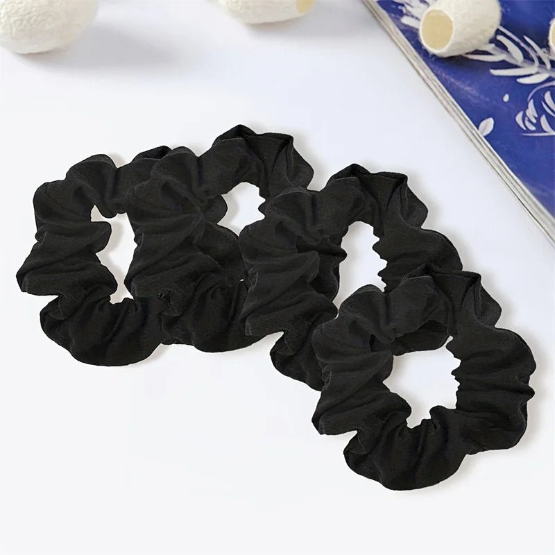 Black Hair Scrunchies - Ponytail Holders for All Hair Types - lily supply