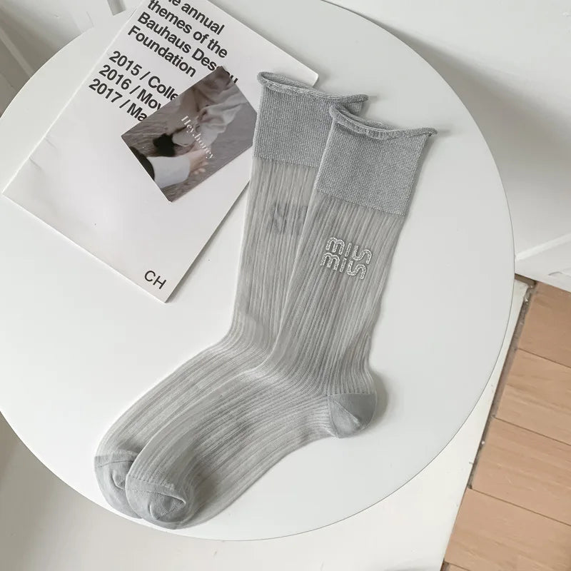 Women's Ballet Lace Glass Wire Transparent Socks – Sheer Ankle Socks - lily supply