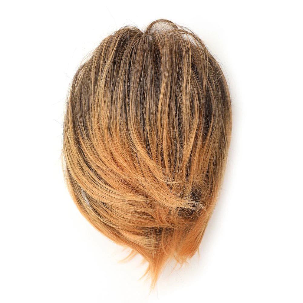 Short Straight Synthetic Messy Bun Hair Extensions - Elastic Scrunchies - lily supply
