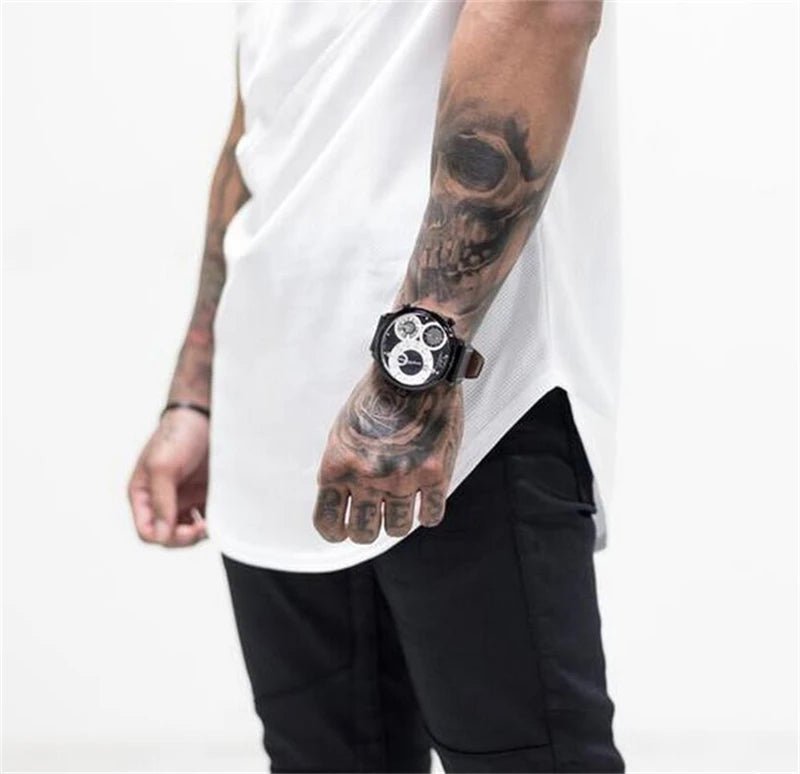 Jogging Sports T-shirts Mens Casual Street Hip Hop Hooded Tank Top Cotton Sleeveless Sweatshirt Fitness Workout Sportswear Tops - lily supply