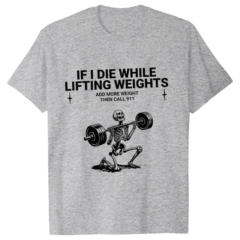 Men's Funny Weightlifting Gym T-Shirt - Short Sleeve Fitness Exercise Tee