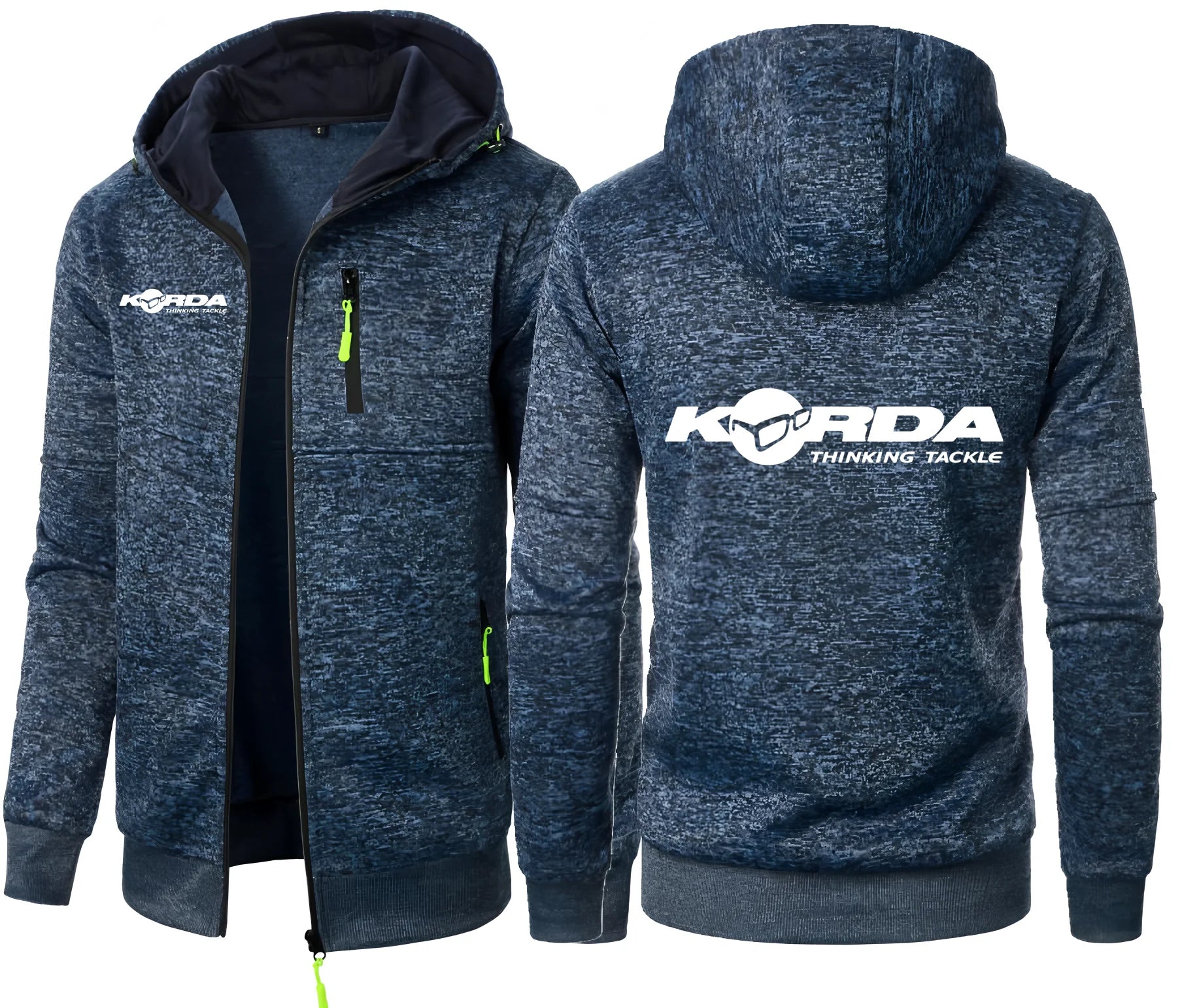 Korda Tribute Men's Hooded Zip Jacket - Jacquard Sports Fitness Sweatshirt