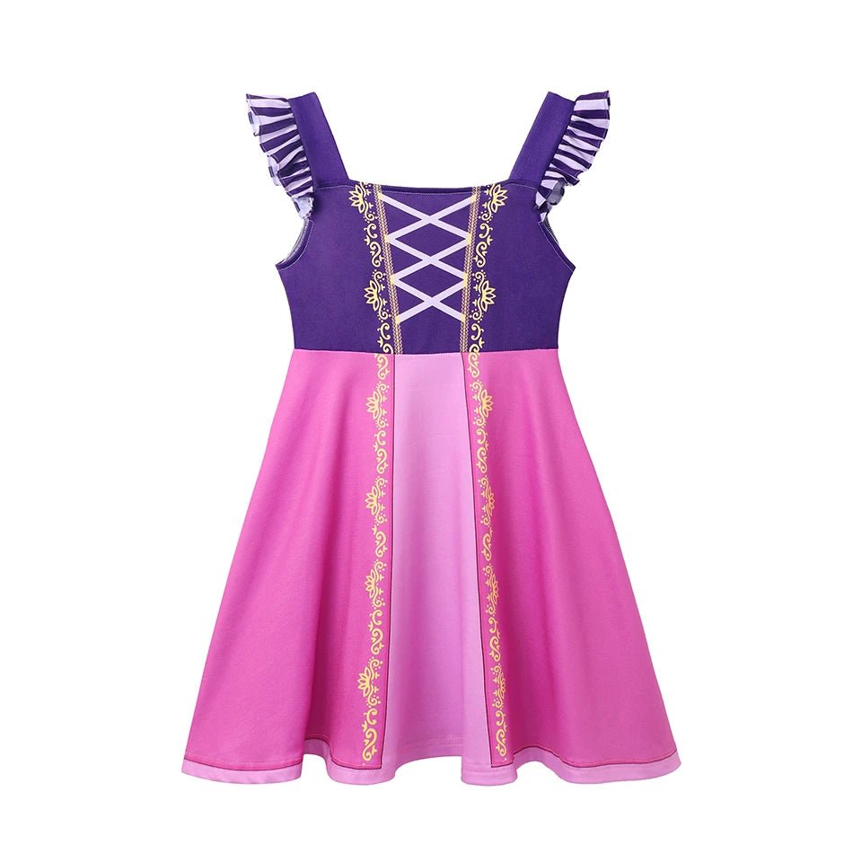 Children's Casual Dress for Girls Mermaid Rapunzel Dress One - Shoulder Sling Short Sleeve Princess Costume Summer Casual Vest - lily supply