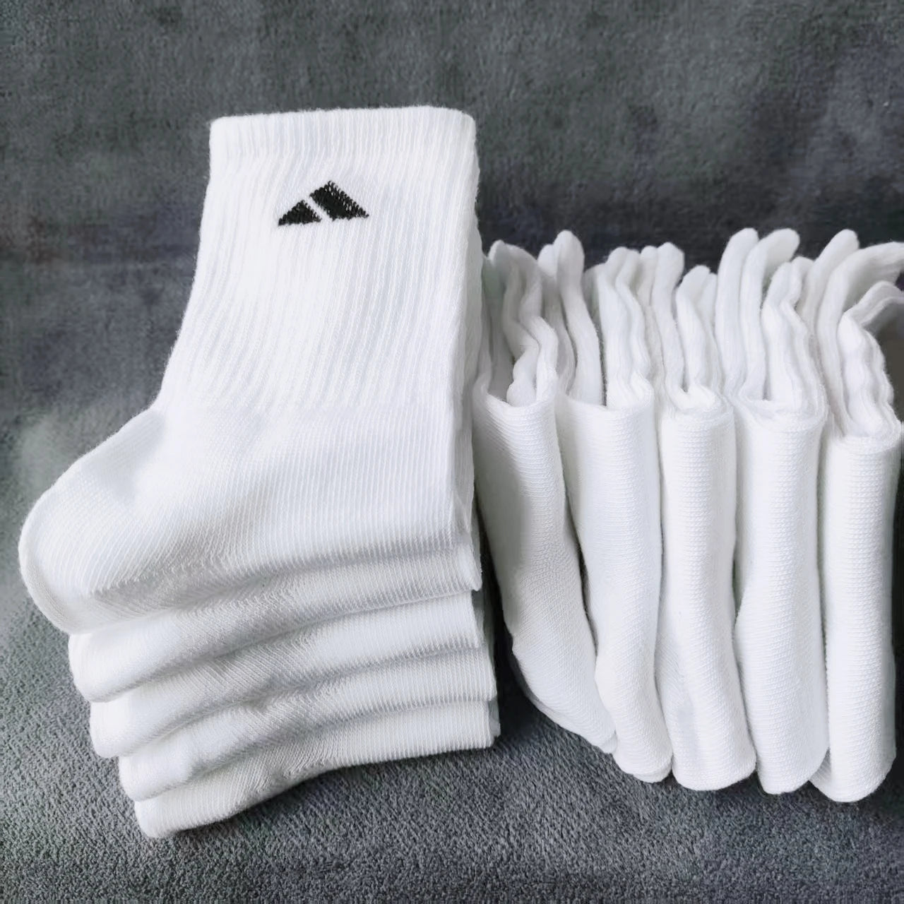 Men & Women Solid Colour Socks - 5/10 Pairs Antibacterial Breathable Comfortable - lily supply