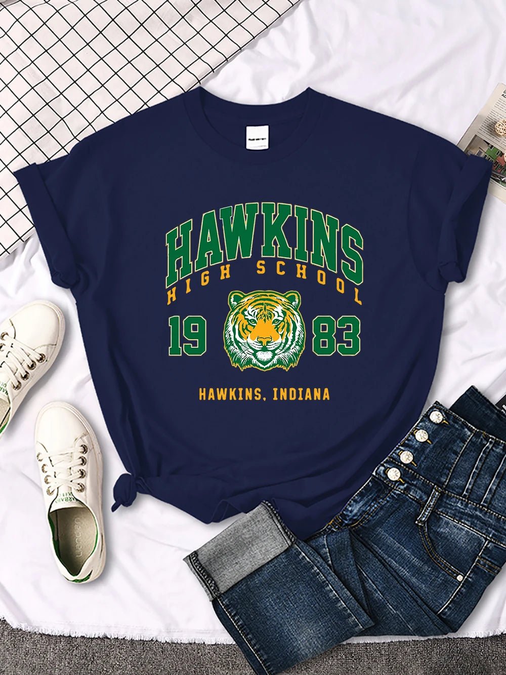 Retro High School 1983 Printed Women's T-Shirt | Harajuku Streetwear Crewneck Tee - Women's Clothing - lily supply