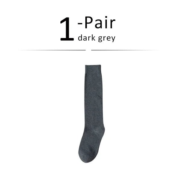 Women's Organic Cotton Thigh High Knee Socks – Solid Colour Long Socks - lily supply