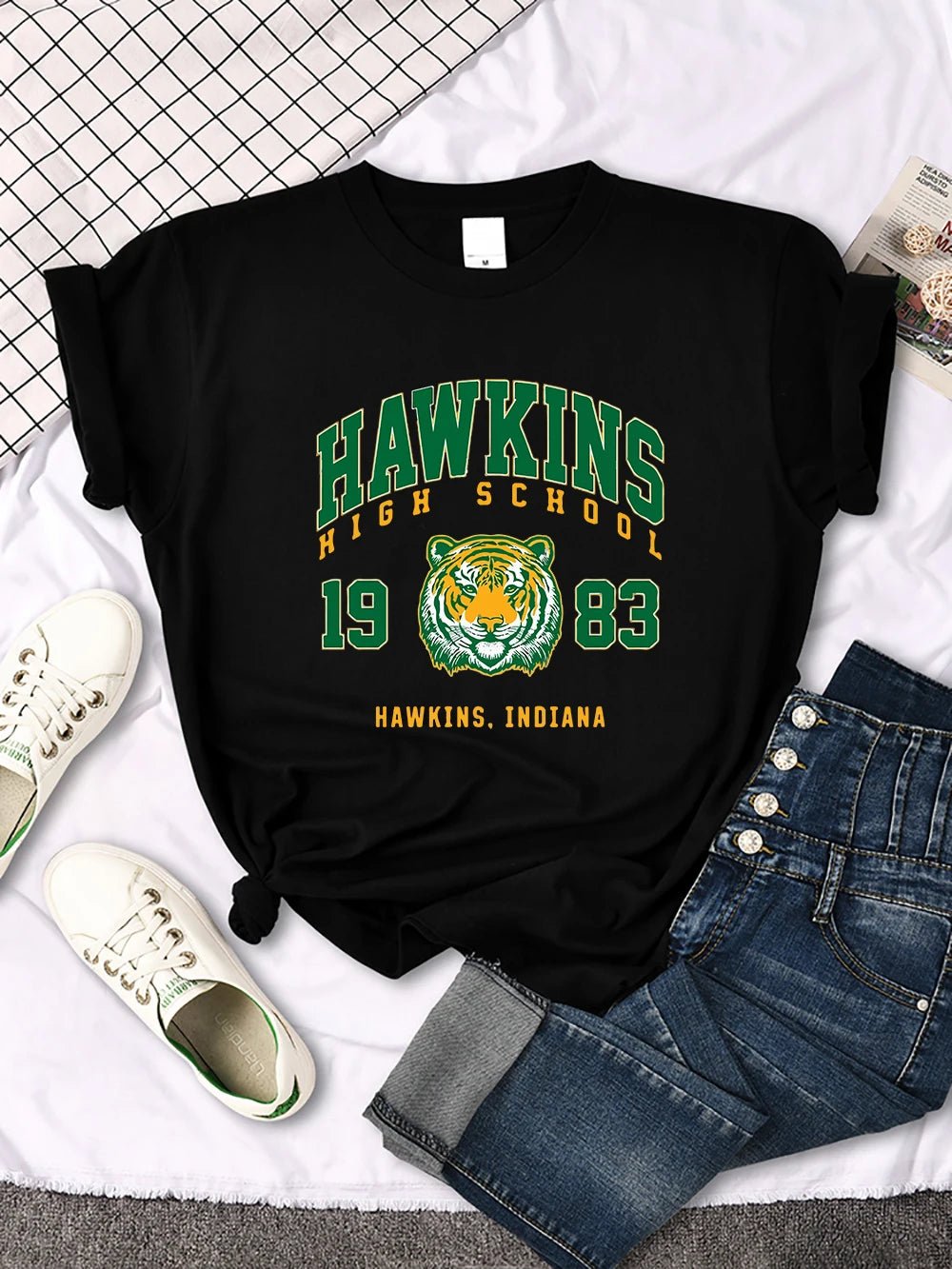 Retro High School 1983 Printed Women's T-Shirt | Harajuku Streetwear Crewneck Tee - Women's Clothing - lily supply