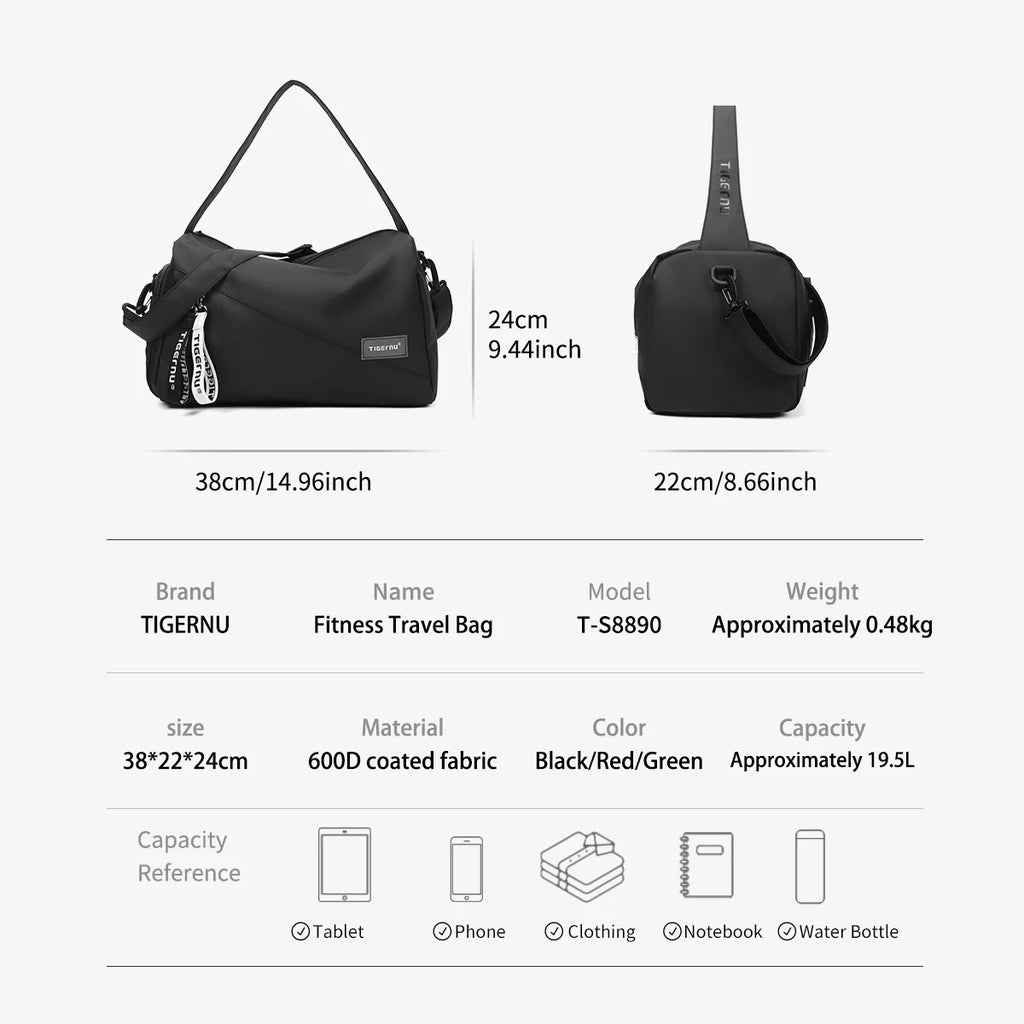 Tigernu Women Bags Travel Bags For Women Handbag Lightweight Sport Bags Female Duffle Bag Girls Crossbody Bag Men Shoulder Bag
