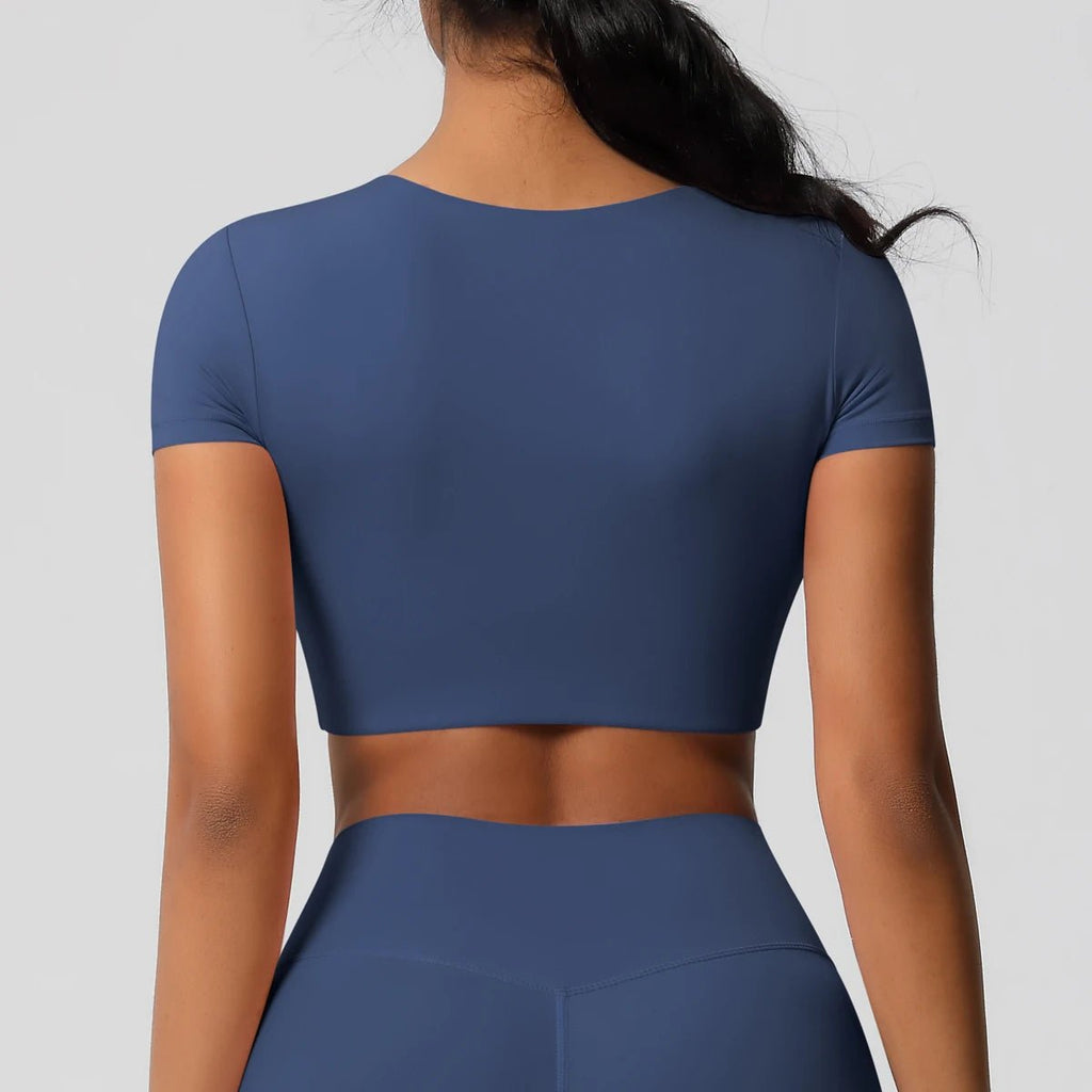 Women's Padded Sports T-Shirt | Gym Yoga Running Active Top - Women's Clothing - lily supply