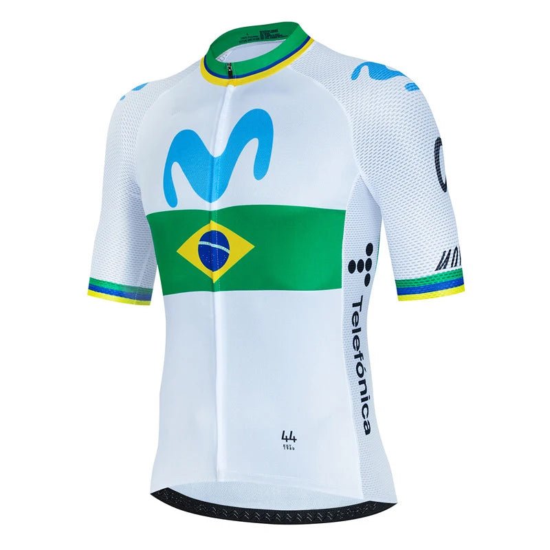 Movistar Team Cycling Jersey – Short Sleeve Spain Anti - UV Sportswear - lily supply