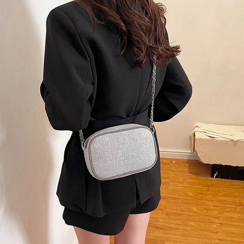 Women's Luxury Chain Canvas Shell Shoulder Bag - Designer Crossbody Purse - lily supply