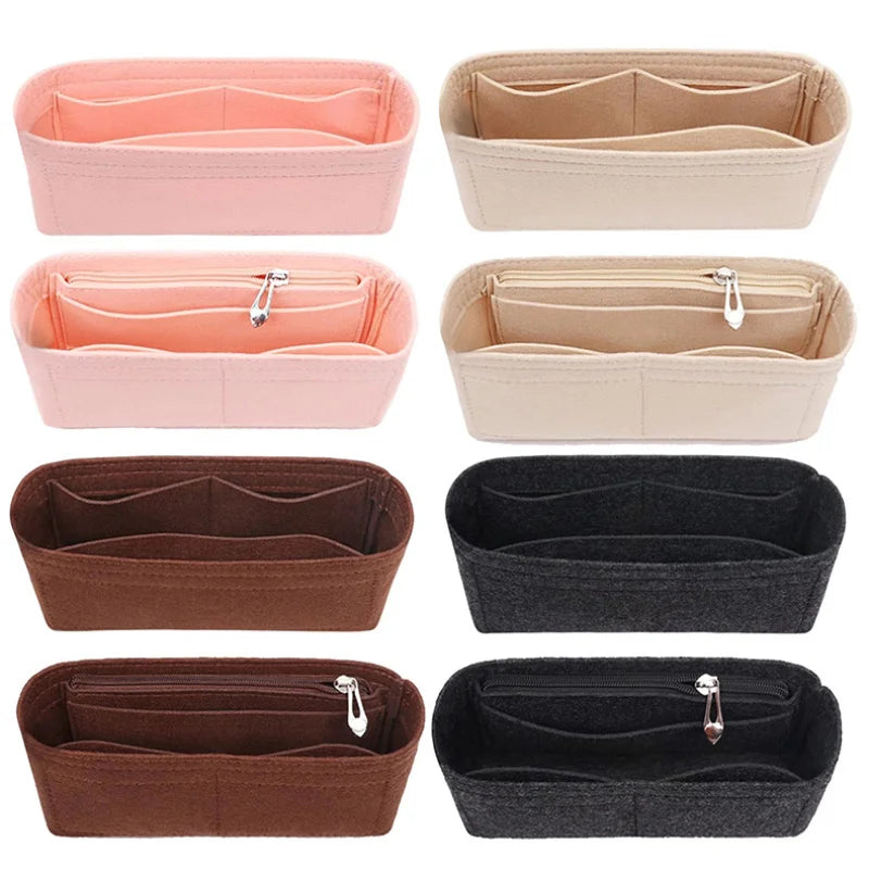 Bag Organiser Insert Liner - Multi-Pocket Small Tote Inner Bag