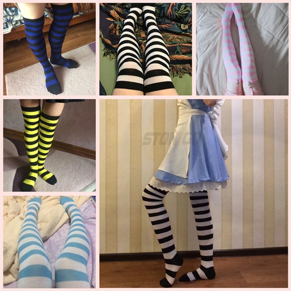 Women's Over - Knee Solid Leg Warmer Socks – Long Thigh High Socks - lily supply