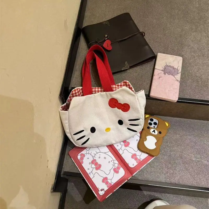 Cute Cartoon Canvas Tote Bag - Large Capacity Women Daily Commute Shoulder Bag
