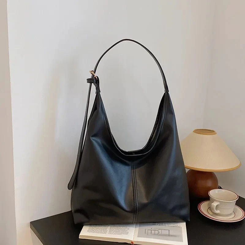Women's PU Leather Single Shoulder Handbag - Large Capacity Casual Tote - lily supply