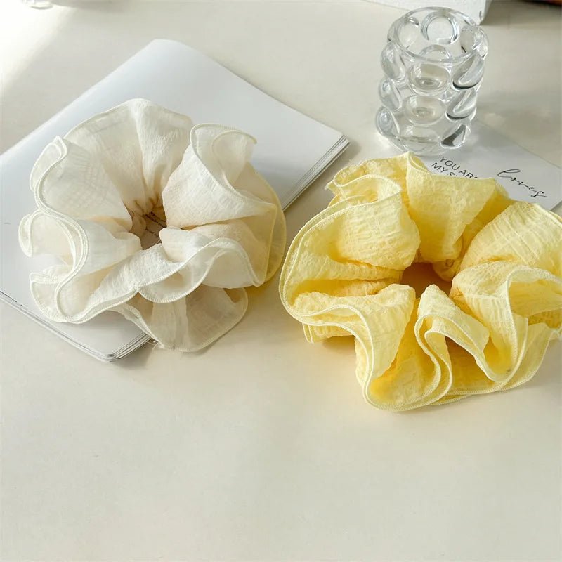 Korean Fashion Double Fold Scrunchie - High Elastic Ponytail Holder - lily supply