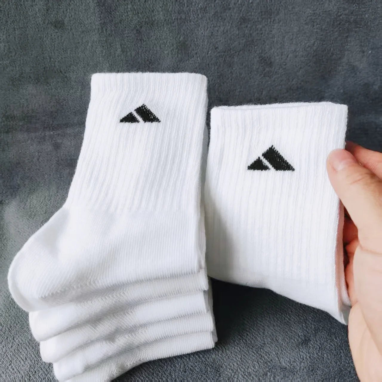Men & Women Solid Colour Socks - 5/10 Pairs Antibacterial Breathable Comfortable - lily supply